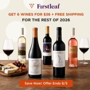 Firstleaf Wine Club deal with 6 premium bottles for $36 and free shipping through 2026