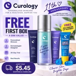 Curology 11th Anniversary FREE first box with limited-edition Custom Formula Rx bottle