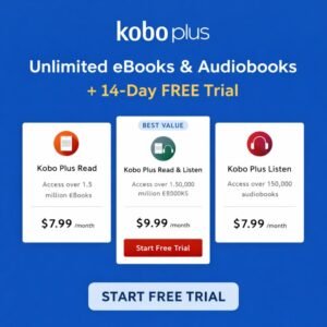 Kobo Plus 14-day free trial unlimited eBooks and audiobooks subscription deal