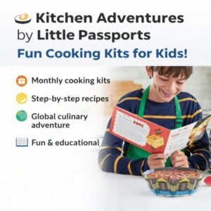 Kid enjoying Little Passports Kitchen Adventures cooking kit