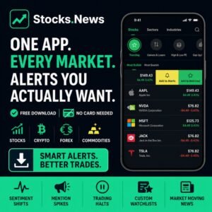 Stocks.News free app download deal with market alerts and watchlist tracking