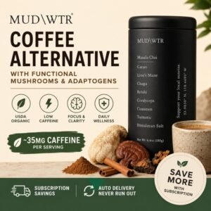 MUD\WTR Original Blend organic coffee alternative subscription tin with functional mushrooms and cacao