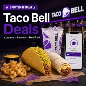 Taco Bell deals, coupons, rewards and free food offers with tacos, burrito, drink and Taco Bell Rewards app