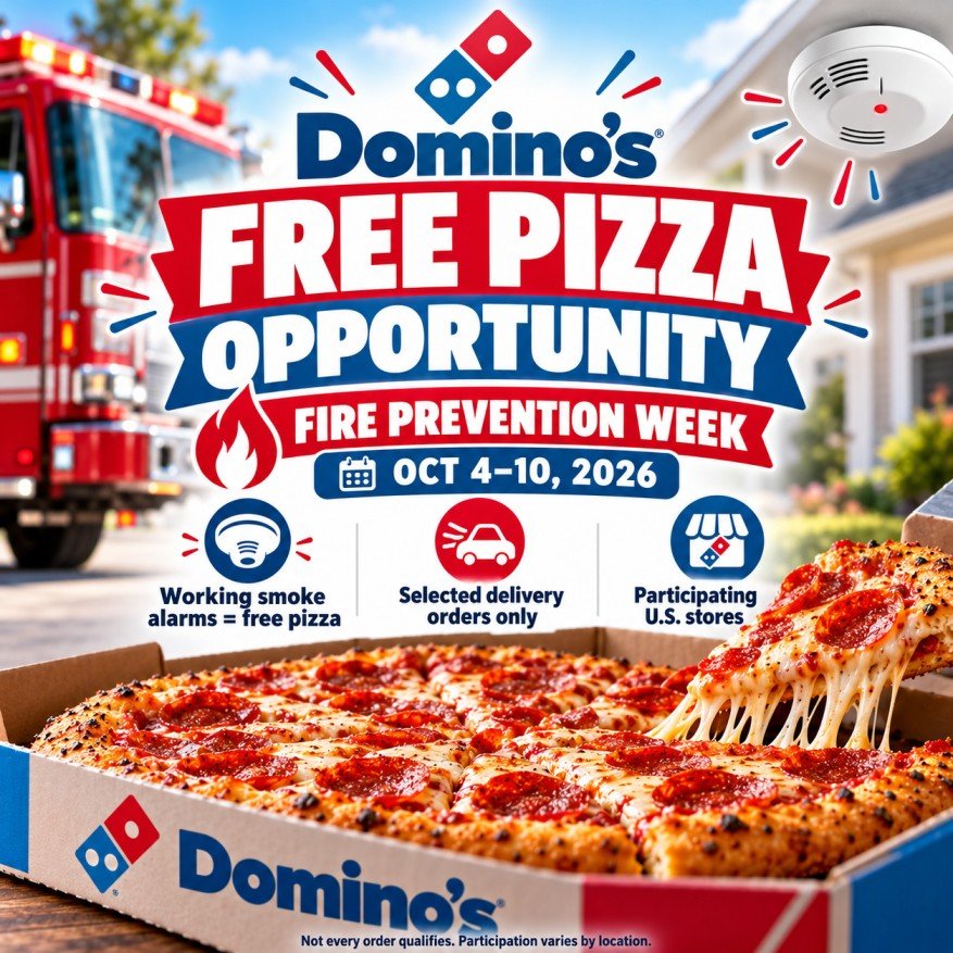 Domino's Fire Prevention Week free pizza promotion