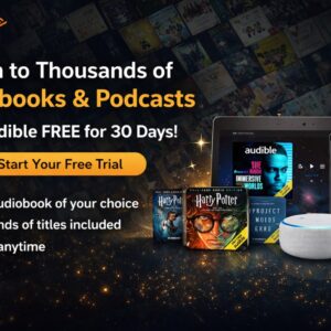 Audible Premium Plus free trial banner with audiobooks and podcasts offer