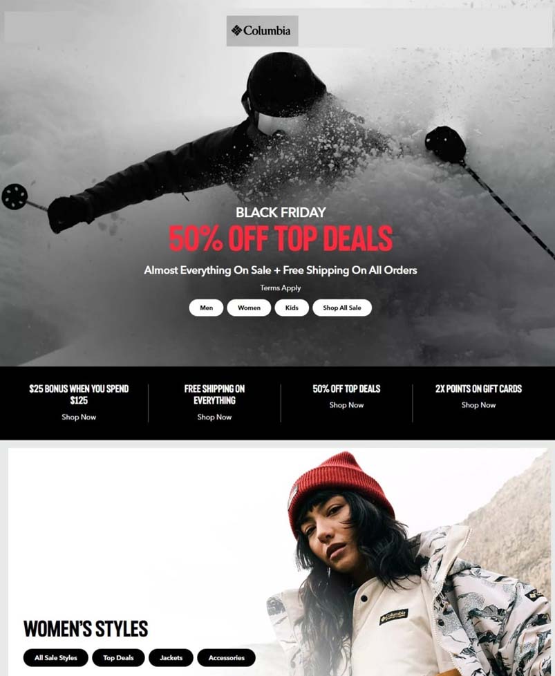 Columbia Sportswear banner