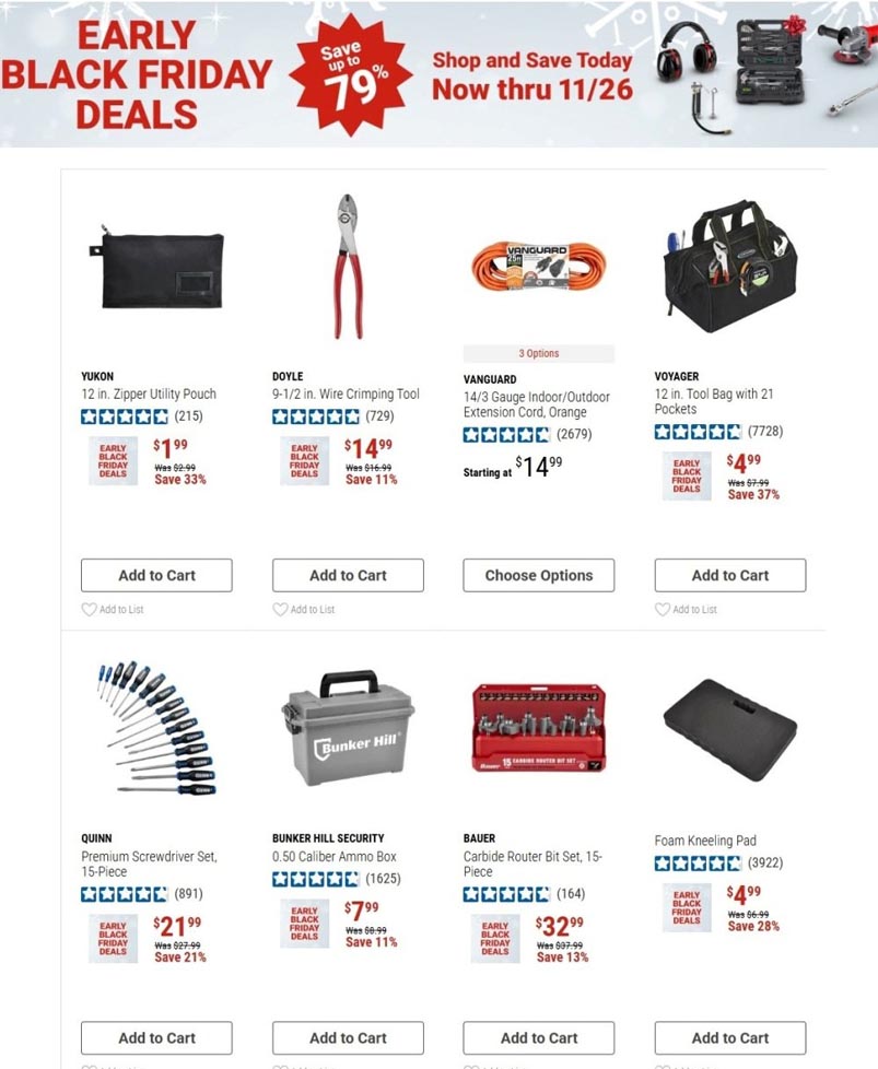 Harbor Freight Tools Pre Black Friday 2025