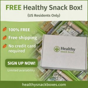 Free Healthy Snack Box with assorted healthy snack products inside