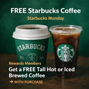 FREE Starbucks Tall Hot or Iced Brewed Coffee for Rewards Members